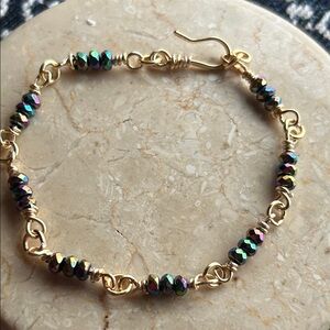 Artisan Gold and Multicolor Beaded Bracelet